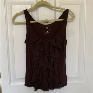 Black Ruffled Tank Top